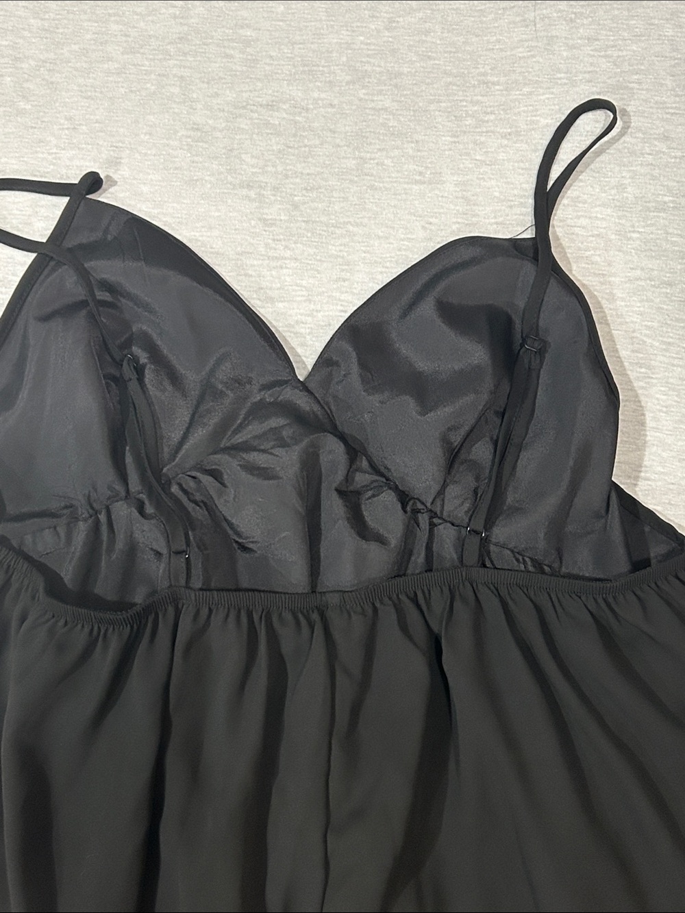 SHEIN Black Spaghetti Strap Ruffle-Hem Mini Dress Sz 2XL - Picture 7 of 7